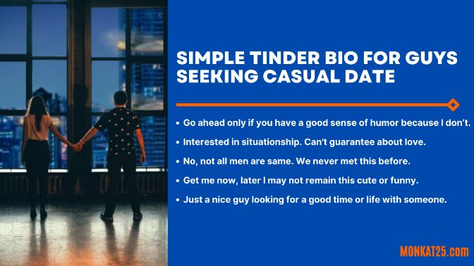 Simple tinder bios for guys for just a simple date