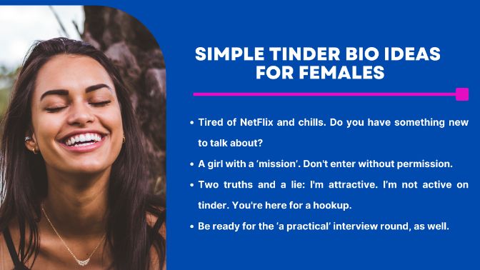Simple tinder bios for female
