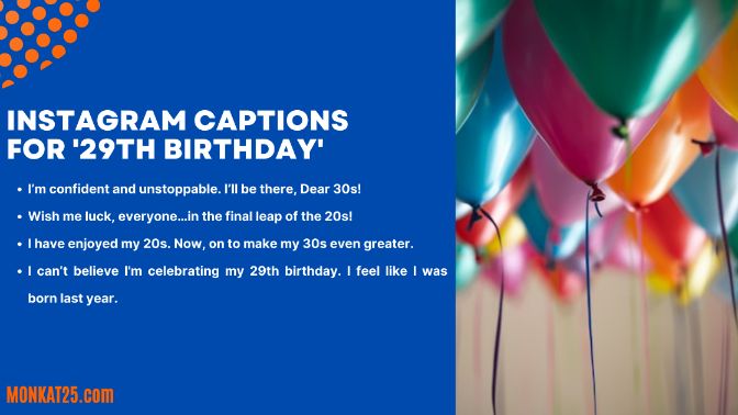 Instagram Captions For 29th Birthday for Yourself